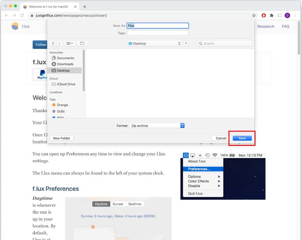 How to use flux on your computer step 3