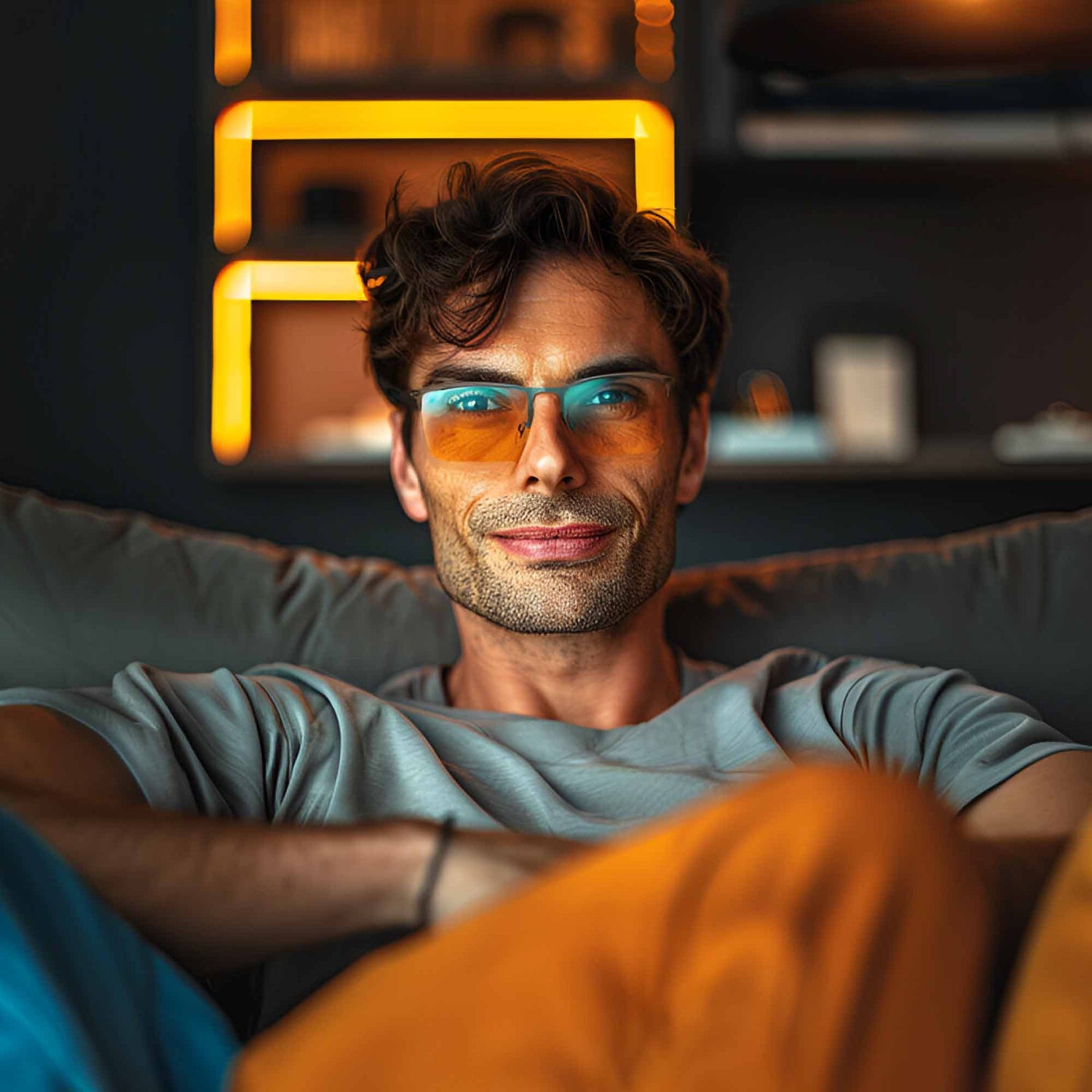 half rim blue blockers for better sleep and migraine relief