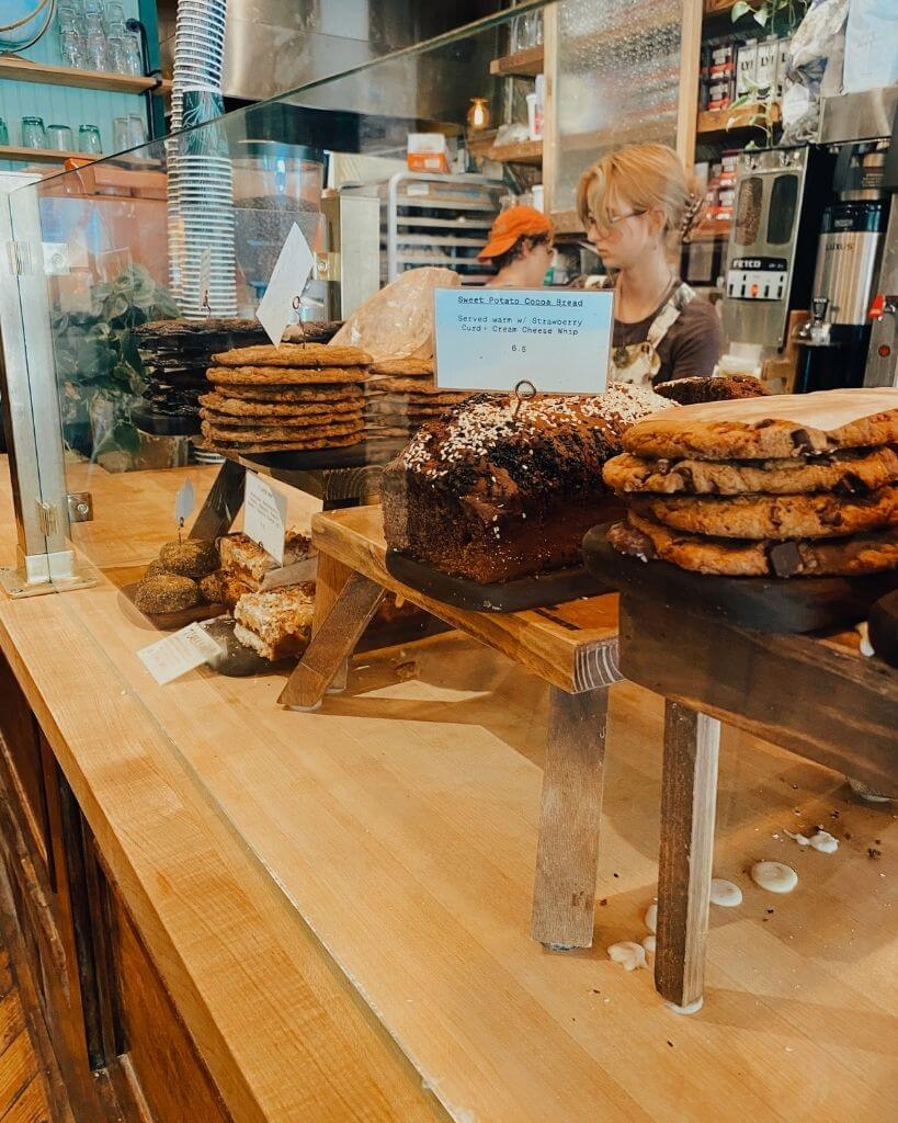 pastry case in harken cafe charleston sc