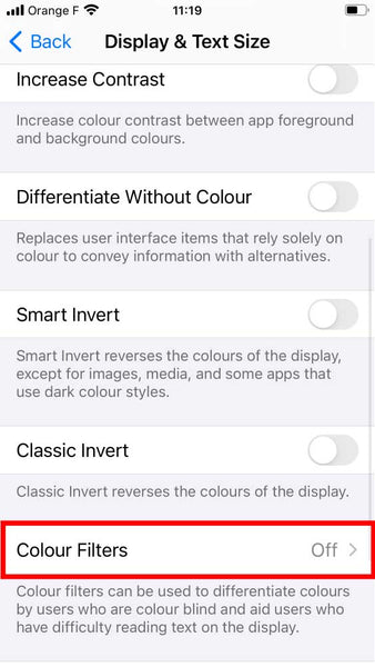 Red color filter for iphone step 4