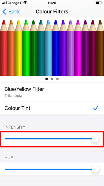 Roter Farbfilter für iPhone Schritt 7