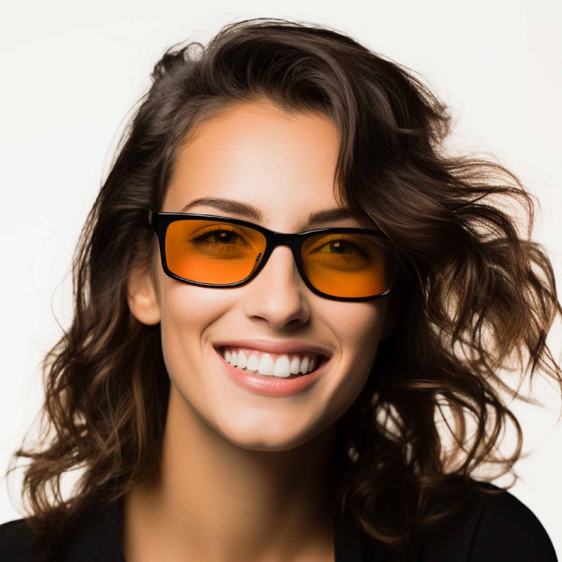 Rectangle blue light blocking glasses orange