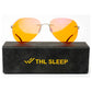 rimless blue light blockers orange lenses